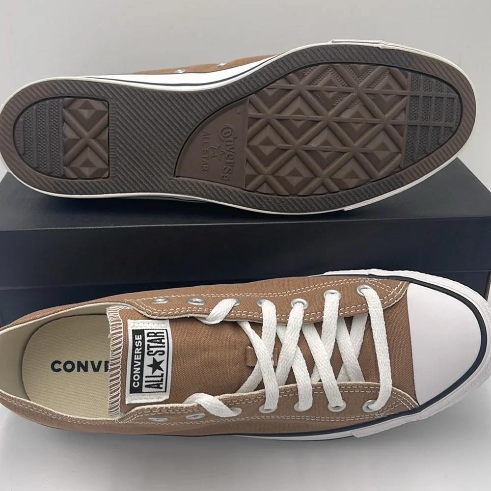 Converse Men’s Brown and White Chuck Taylor All Star Low-Top Sneaker - Hot Tea - Picture 3 of 16